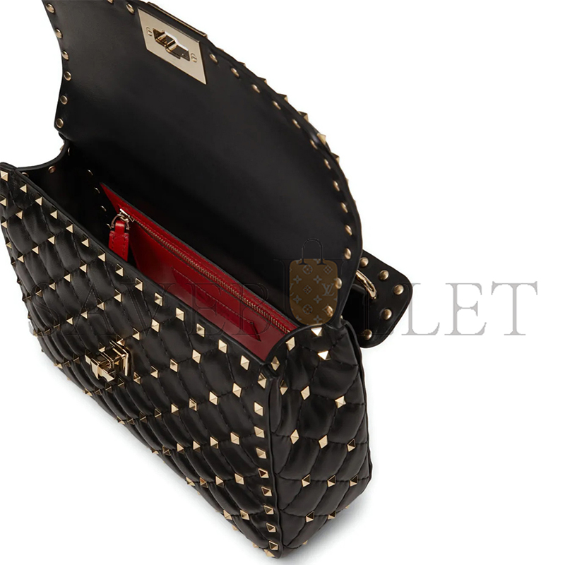 Va1e*ntin0 garavani rockstud spike medium shoulder bag (23*16*10cm)